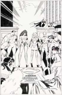 Jon Bogdanove and Dennis Janke - Superman: The Man of Steel #20 "Funeral for a Friend" Cover Original Art (DC, 1993)...