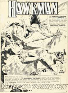 Joe Kubert - The Brave and the Bold #35 Splash Page 1 Hawkman and Hawkgirl Original Art (DC, 1961)....