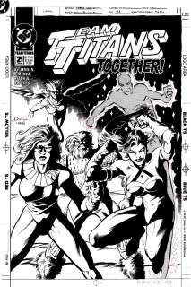 Terry Dodson Will Blyberg - Team Titans #21 Cover (Sold Live on ‘Dueling Dealers of Comic Art‘ Episode #54 Podcast on 1-26-2022 Watch It Here!