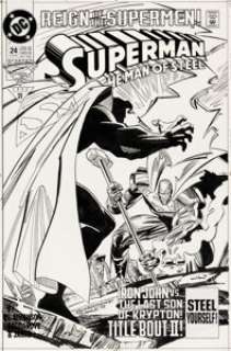 Jon Bogdanove and Dennis Janke Superman: The Man of Steel #24 Cover Original Art (DC, 1993).