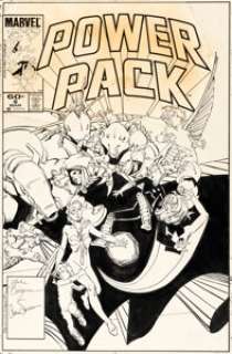 June Brigman and Bob Wiacek Power Pack #8 Cover Original Art (Marvel, 1984).