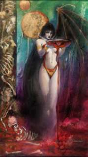 Terese Nielsen Vampirella Gallery - Gold Tall Format Trading Card #36 Painting Original Art (Topps, 1995).