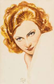 Milton Caniff - Greta Garbo Illustration Original Art (1927). | Heritage