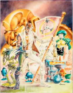 Ian Gibson The Robo-Hunter Casebook #3 Cover Original Art (Titan, 1984).