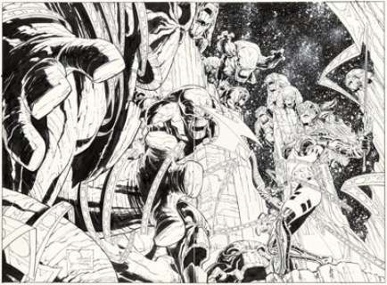 Joe Quesada and Klaus Janson Age of Ultron #10 Angela Wraparound Variant Cover Original Art (Marvel, 2013). (Total: 2 Original Art)