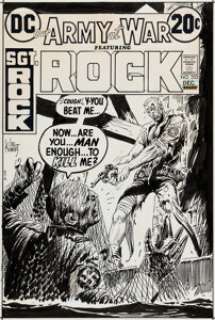Joe Kubert Our Army At War #252 Sgt. Rock Cover Original Art (DC, 1972).