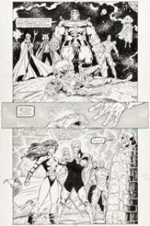 Ron Lim and Joe Rubinstein The Infinity Gauntlet #6 Story Page 8 Thanos, Adam Warlock, and Doctor Strange Original Art (Marvel, 1991).