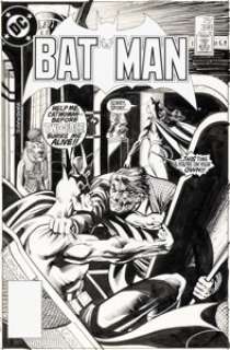 Tom Mandrake Batman #398 Catwoman and Two-Face Cover Original Art (DC, 1986).