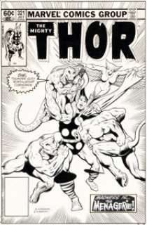 Alan Kupperberg and Brett Breeding Thor #321 Cover Original Art (Marvel, 1982).