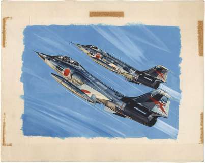 Masaaki Motosawa’s Hand-Drawn Color Illustration "F-104 Japan Air Self-Defense Force" | Mandarake (Big Web)