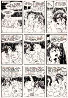 Reed Waller Bizarre Sex #10 Omaha the Cat Dancer Story Page 4 Original Art (Kitchen Sink Press, 1982).