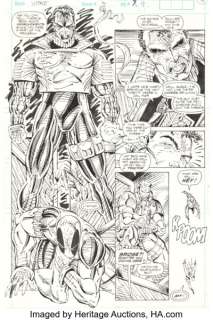Rob Liefeld X-Force #2 Deadpool Second Appearance Issue Story Page 7 Original Art (Marvel, 1991).