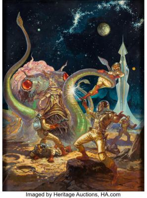 Don Newton Unknown Worlds of Science Fiction Giant-Sized Special Issue #nn Cover Painting Original Art (Marvel, 1976).