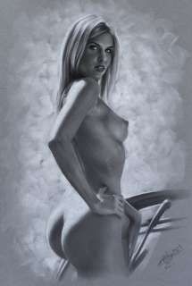 Denis P | Denis Prenzel - Original Kohle Zeichung Elisabeth(29, 7 x 42 cm) - Page volante - (2023) | Catawiki