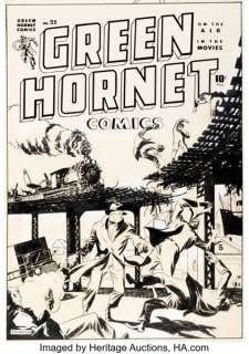 Jerry Robinson Green Hornet Comics #25 Cover Original Art (Harvey, 1945). | Heritage