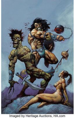 Alex Horley Conan #2 Cover Painting Original Art (Marvel/Panini, 1997).