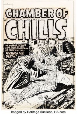 Lee Elias Chamber of Chills #8 Cover Original Art (Harvey, 1952).