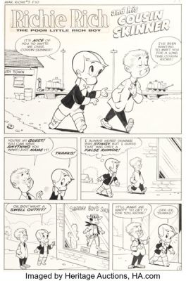 Steve Muffatti (attributed) Richie Rich #3 "Cousin Skinner" Complete 5-Page Story Original Art (Harvey, 1961). (Total: 5 Original Art)