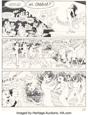 Reed Waller Bizarre Sex #9 Omaha the Cat-Dancer Story Page 29 Original Art (Kitchen Sink Press, 1981).