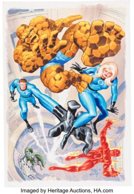 Bruce Timm Jack Kirby Collector #33 Fantastic Four and Dr. Doom Back Cover Original Art (TwoMorrows, 2001).