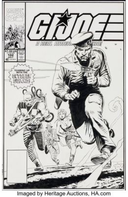 Lee Weeks G.I. Joe, a Real American Hero #102 Oktober Guard Cover Original Art (Marvel, 1990).