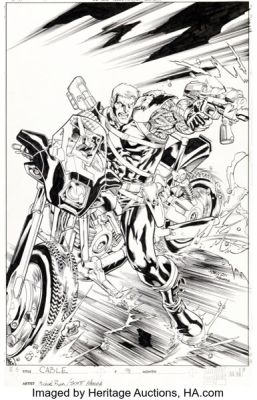 Michael Ryan and Scott Hanna Cable #91 Cover Original Art (Marvel, 2001).