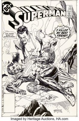 Gil Kane Superman #390 Cover Original Art (DC, 1983). | Heritage