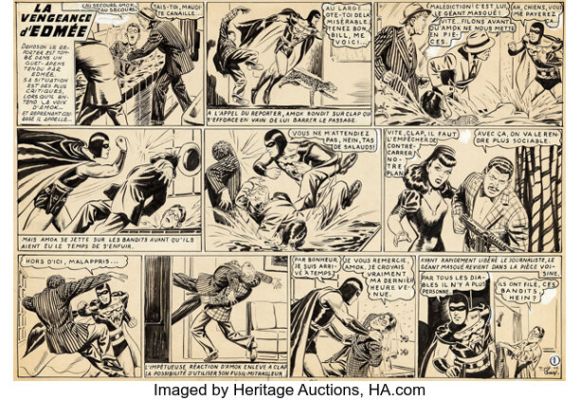 Tony Chan (Antonio Canale) Amok, La Vengeance d‘Edmée #2 Story Page 1 Original Art (Sagédition, 1966).