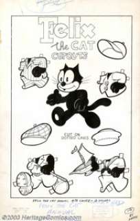 Otto Messner - Original Back Cover Art for Felix the Cat Winter Annual #2 (Toby Press, 1954). Otto Messner is - | Heritage