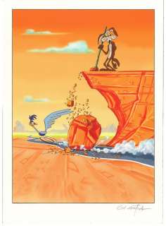 Formosa, Gil - Dessin original couleur - Wile E Coyote & Beep Beep - Publicité Amora - (2002) | Catawiki