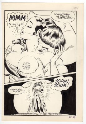 DINO LEONETTI - Tavola originale per Maghella 52 ‘Ave Cesar, li mortacci tuoi!’. Cm. 18 x 25,5. Anno di esecuzione 1974. Pag. 39