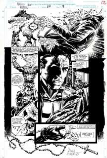 Gary Kwapisz - punisher war journal #57 p 9 (awesome ghost rider & punisher battle page! ) 1993