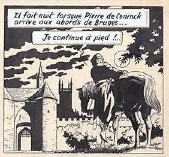 De Moor, Bob - 1 Page originale + album de luxe - De Leeuw van Vlaanderen / Le Lion de Flandre - (p.47) - 1949 | Catawiki