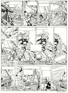 Bob De Moor - Lot 302 - Cori le Moussaillon, L’invincible Armada, Les espions de la Reine, planche originale à l’encre de chine pour cet album paru en 1978 chez Casterman.