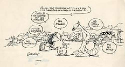 Gaudelette, Michel - 1 Original drawing - Pedro le Coati - Ex-libris - 2000