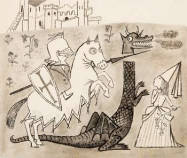 Maurice Sendak (American, 1928-2012) A Fierce Dragon, What Do You Say Dear interior book illustration preliminary Ink ... | Heritage