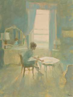 Joe Bowler (American, 1928-2017) The Study Room Gouache on paper 21 x 17 inches (53.3 x 43.2 cm) (sheet) Signed - | Heritage