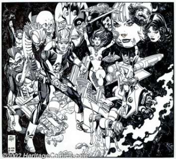 Gil Kane - Original Illustration, "Star Hawks" (NEA, 1978). This is a promotional piece, done with -