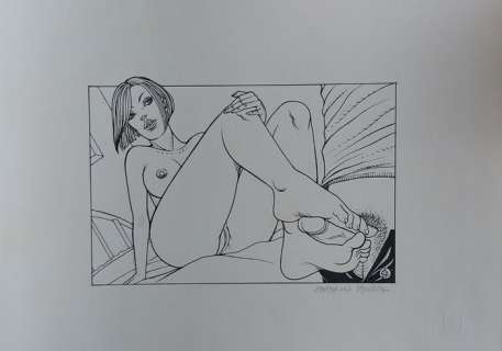 Alessandro Scacchia - Club di Ruthier - Incontro con Marylin - 1 Dessin original | Catawiki