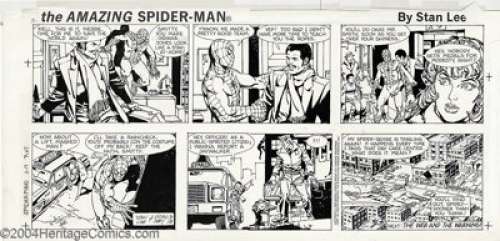 Floro Dery - Original Comic Strip Art for Amazing Spider-Man Sunday Group (Marvel/Register and Tribune -