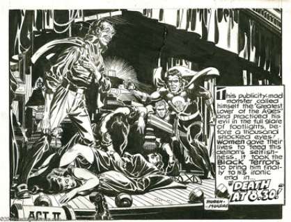 Ruben Moreira - Exciting Comics #65 Black Terror Splash Panel/Partial Page Original Art (Better Publications, -