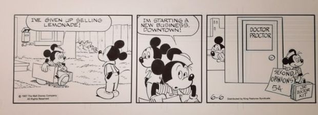 Mickey Mouse, original daily strip, probably by Roman Arambula, June 6 1987 | eBay Europe