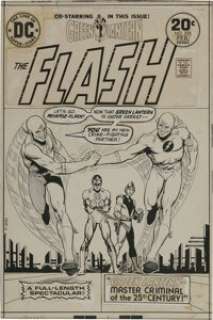 Nick Cardy - The Flash #225 Cover Original Art (DC, 1974). The Flash and Professor Zoom (the Reverse-Flash) -