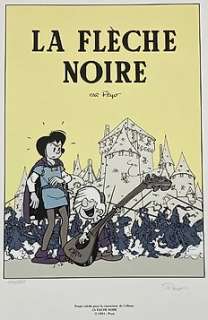 Peyo - 1 Silkscreen - Johan et Pirlouit - La Flèche noire - 1991 | Catawiki