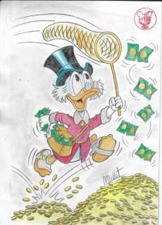 Millet - 1 Original colour drawing - Uncle Scrooge - cazando - 2024 | Catawiki