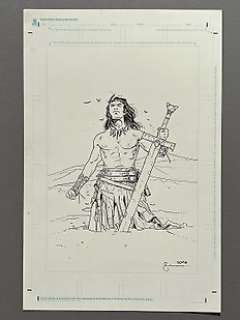 Goran Sudzuka - 1 Original drawing - Conan mit Schwert - Feine Tuschezeichnung - 2016