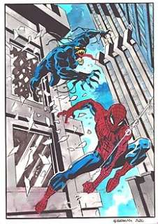 Giancarlo Caracuzzo - 1 Original colour drawing - Spiderman, altro - Venom vs Spiderman, Illustrazione originale ad acquarello - 2020 | Catawiki
