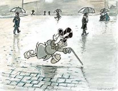 Tony Fernandez - Scrooge McDuck Inspired By Gustave Caillebotte’s Study for "Paris Street; Rainy Day" - Original | Catawiki