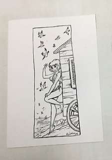 Walthéry, François - Original drawing - Natacha - à la mer - 2023 | Catawiki