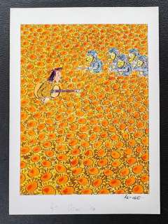 LeRouge, Jacques - 1 Original colour drawing - Peace & Love - 1987 | Catawiki